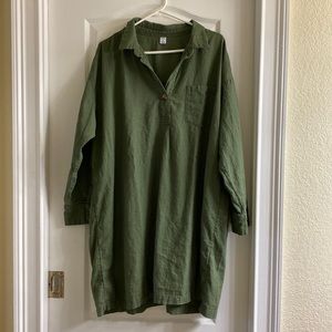 Olive Linen Dress• Size XXL